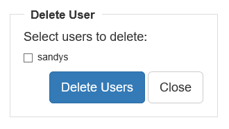 Delete Users Screen