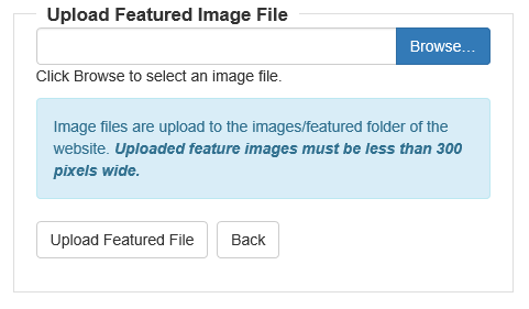 Featured Image Upload